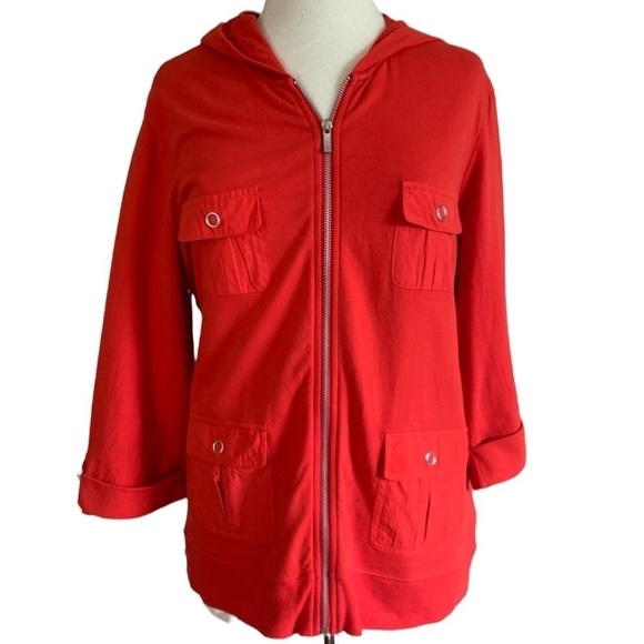 STYLE & CO XL women’s Red hooded jacket top - Picture 1 of 16